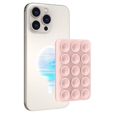 AhaStyle CY202 Supporto magnetico per telefono con ventosa Adesivo in silicone Specchio adesivo (rosa)