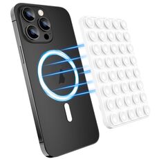 Supporto per cellulare in silicone con impugnatura magnetica a ventosa (bianco)
