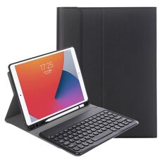 YA098B Struttura agnello staccabile Texture in pelle rotonda Custodia in pelle Bluetooth Bluetooth con slot per penna e supporto per iPad Air 4 10.9 pollici (2020) / Pro 11 pollici (2020) & (2018) (nero)