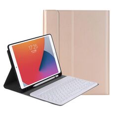 YA098B Struttura agnello rimovibile agnello agnello rotondo Custodia in pelle con tastiera Bluetooth con slot e stand per iPad Air 4 10.9 pollici (2020) / Pro 11 pollici (2020) & (2018) (oro)