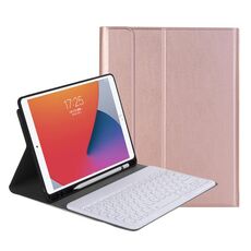YA098B Struttura agnello agnello staccabile Torta rotonda Custodia con tastiera Bluetooth Bluetooth con penna slot & stand per iPad Air 4 10.9 pollici (2020) / Pro 11 pollici (2020) & (2018) (oro rosa)