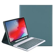 Y-C11B 2021 Struttura della pelle di colore della caramella staccabile Texture rotonda Custodia in pelle Bluetooth Bluetooth con slot per penna e supporto per iPad Pro 11 (2021) (verde scuro)