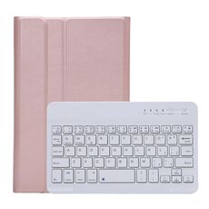 Custodia in pelle Bluetooth Bluetooth A220 per Samsung Galaxy Tab A7 Lite 8.7 T220 / T225, con supporto ed elastico Funzione (oro rosa)