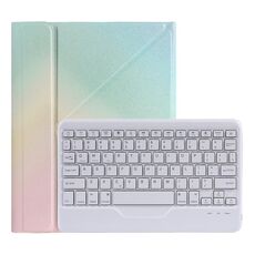 B07 B07 Bluetooth Tastiera Bluetooth Custodia in pelle con supporto a triangolo e slot per iPad 9.7 2018 e 2017 / Pro 9.7 / Air 2 (Gradient Rainbow)
