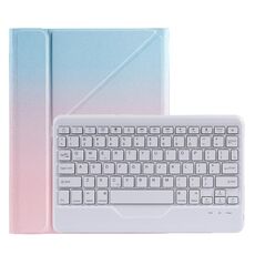 B07 B07 Bluetooth Custodia in pelle Bluetooth con porta triangolo e slot per penne per iPad 9.7 2018 & 2017 / Pro 9.7 / Air 2 (gradiente Blue Pink)