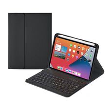Custodia in pelle Bluetooth a tasti quadrati HK006 Tasti quadrati con supporto per iPad Mini 6 (nero)