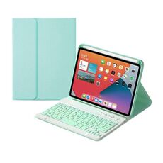 Custodia in pelle Bluetooth a tasti quadrati HK006 Square con supporto per iPad mini 6 (verde menta)