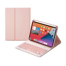 Custodia in pelle Bluetooth a tasti quadrati HK006 Straccia con supporto per iPad mini 6 (rosa)