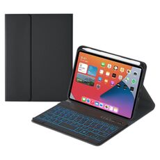 HK006D Quadrato Tasti quadrati Bluetooth Bluetooth Bluetooth Custodia in pelle con retroilluminazione e supporto per iPad mini 6 (nero)