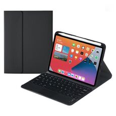 Custodia in pelle Bluetooth Bluetooth HK006C con touchpad e supporto per iPad Mini 6 (nero)