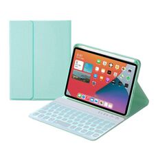 HY006D Tasti rotondi Caso della tastiera Bluetooth Bluetooth rimovibile con retroilluminazione colorata e supporto per iPad Mini 6 (Mint Green)