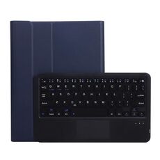 A102B-A Lambskin texture quadrato tastiera tastiera Bluetooth custodia in pelle con controllo touch per iPad Pro 10.5 pollici / 10.2 2021 e 2020 e 2019 / AIR 3 (blu)
