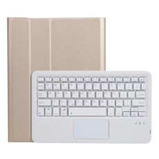 A102B-A Lambskin texture quadrato tastiera tastiera Bluetooth custodia in pelle con controllo touch per iPad Pro 10.5 pollici / 10.2 2021 e 2020 e 2019 / AIR 3 (oro)