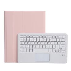 A11B-A Lambskin texture quadrato tastiera tastiera Bluetooth custodia in pelle con controllo touch per iPad Air 4 2020 10.9 / Pro 11 pollici 2021 e 2020 e 2018 (rosa)