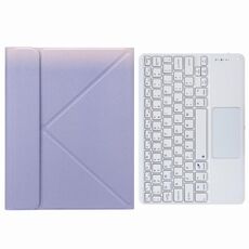 Custodia in pelle con tastiera Bluetooth H-102C touch con supporto a tre volte per iPad 10.2 2020 e 2019 / Pro 10.5 pollici (viola)