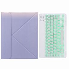 Custodia in pelle Bluetooth Bluetooth monocromatica H-102S con supporto posteriore a tre volte per iPad 10.2 2020 e 2019 / Pro 10.5 pollici (viola)