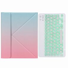 Custodia in pelle Bluetooth Bluetooth monocromatica H-109S con supporto posteriore a tre volte per iPad Pro 11 pollici 2021 e 2020 e 2018 / AIR 2020 10.9 (rosa blu)