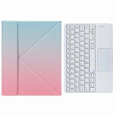 Custodia in pelle da tastiera Bluetooth H-109C touch con supporto a tre volte per iPad Pro 11 pollici 2021 e 2020 e 2018 / AIR 2020 10.9 (rosa blu)