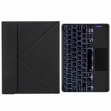 H-097CS Toccare la retroilluminazione della tastiera Bluetooth della tastiera Bluetooth con supporto a tre volte per iPad 9.7 2018 e 2017 (nero)