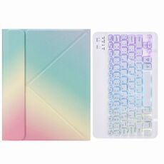 Custodia in pelle Bluetooth H-102S3 TRI-Color Bluetooth con supporto posteriore a tre volte per iPad 10.2 2020 e 2019 / Pro 10.5 pollici (arcobaleno)