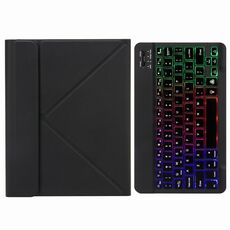 H-097S3 Custodia in pelle Bluetooth Bluetooth TRI-Color H-097S3 con supporto a tre volte per iPad 9.7 2018 e 2017 (nero)