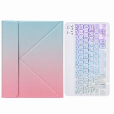 Custodia in pelle Bluetooth H-109S3 TRI-Color Bluetooth con supporto posteriore a tre volte per iPad Pro 11 pollici 2021 e 2020 e 2018 / AIR 2020 10.9 (rosa blu)