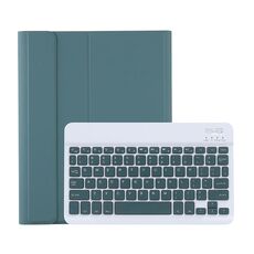 C-098B Candy Color Skin Feel Texture Bluetooth Tastiera in pelle Custodia con porta a penna per iPad Air 4 10.9 2020 / Air 5 10.9 2022 (verde scuro)