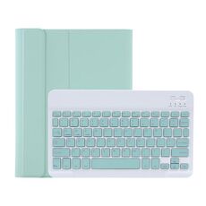 C-098B Candy Color Skin Feel Texture Bluetooth Tastiera in pelle Custodia con porta a penna per iPad Air 4 10.9 2020 / Air 5 10.9 2022 (verde chiaro)