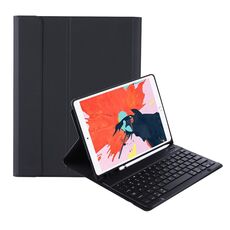 T098B Candy Color Skin Feel Texture Bluetooth Tastiera in pelle Custodia con porta a penna per iPad Air 4 10.9 2020 / Air 5 10.9 2022 (nero)