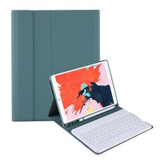 T098B Candy Color Skin Feel Texture Bluetooth Tastiera in pelle Custodia con porta a penna per iPad Air 4 10.9 2020 / Air 5 10.9 2022 (verde scuro)