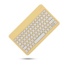 X4 Chiavi rotonde universali Pannello Spray Color Tastiera Bluetooth (Giallo di limone)