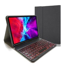 RK11D Retroilluminazione Tessuto Texture Tastiera Bluetooth magnetica staccabile Custodia in pelle a vibrazione orizzontale per iPad Pro 11 2020/2018 con supporto e slot per penna (nero)