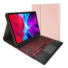 RK11T Retroilluminazione Touch Touch Touch Bluetooth TPU Custodia a flip orizzontale orizzontale per iPad Pro 11 2020/2018 con titolare e slot da penna (oro rosa)