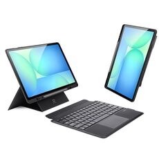 Custodia in pelle per tablet con tastiera magnetica galleggiante DUX DUCIS DK per Samsung Galaxy Tab S10 FE+ con supporto (nero)