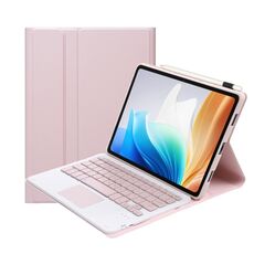 Per OPPO Pad Air2 11,4 pollici OP14-A Custodia in pelle con tastiera Bluetooth staccabile ultrasottile TPU con touchpad (rosa)