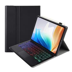 Per OPPO Pad Air2 11,4 pollici OP14-AS TPU Custodia in pelle con tastiera Bluetooth retroilluminata ultrasottile staccabile con touchpad (Nero)