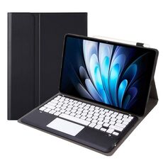 Custodia in pelle TPU con tastiera Bluetooth AV14-A per tablet Vivo Pad5 Pro da 13 pollici con supporto (nero e bianco)