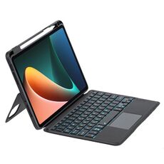 Per Xiaomi Pad 5 / 5 Pro 11 Custodia in pelle con tastiera Bluetooth retroilluminata staccabile con touchpad (nero)