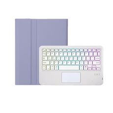 Per Xiaomi Pad 7 / 7 Pro 11.2 pollici A0N13-AS Custodia per tablet in pelle con tastiera Bluetooth retroilluminata staccabile ultrasottile con touchpad (bianco lavanda)
