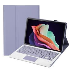 Per Huawei MatePad SE 10.4 AH13-A Custodia per tablet in pelle con tastiera Bluetooth staccabile ultrasottile con touchpad (bianco lavanda)