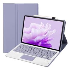 Per Huawei MatePad 11.5 S 2024 AH20-A Custodia per tablet in pelle con tastiera Bluetooth staccabile ultrasottile con touchpad (bianco lavanda)