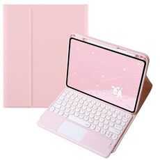 Per Infinix Xpad 11 pollici Candy Color Round Keys Bluetooth Tastiera Custodia in pelle con touchpad (rosa)