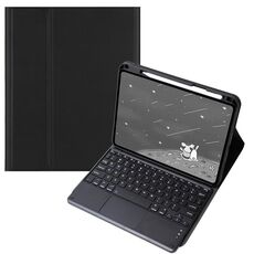 Per OPPO Pad 3 / Pad 2 Custodia in pelle con tastiera Bluetooth color caramella, tasti quadrati con touchpad (nero)