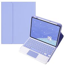 Per OPPO Pad 3 / Pad 2 Custodia in pelle con tastiera Bluetooth color caramella, tasti quadrati con touchpad (viola chiaro)