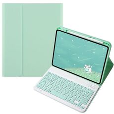 Per OPPO Pad 3 / Pad 2 Custodia in pelle con tastiera Bluetooth color caramella, tasti quadrati (verde chiaro)