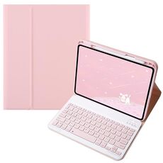 Per OPPO Pad 3 / Pad 2 Custodia in pelle con tastiera Bluetooth color caramella, tasti quadrati (rosa)