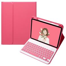 Per OPPO Pad 3 / Pad 2 Custodia in pelle con tastiera Bluetooth color caramella, tasti quadrati (rosso)