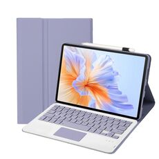 Per Honor Pad V9 AH27-A Custodia per tablet in pelle con tastiera Bluetooth staccabile ultrasottile con touchpad (bianco lavanda)
