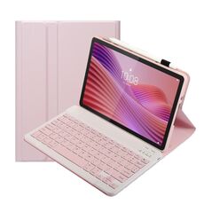 Custodia per tablet in pelle con tastiera Bluetooth staccabile ultrasottile AM29 per Lenovo Tab 10.1 / ZhaoYang K10C 10.1 (rosa e bianco)