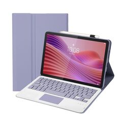 Custodia per tablet in pelle con tastiera Bluetooth staccabile ultrasottile con touchpad per Lenovo Tab 10.1 / ZhaoYang K10C 10.1 AM29-A (bianco lavanda)